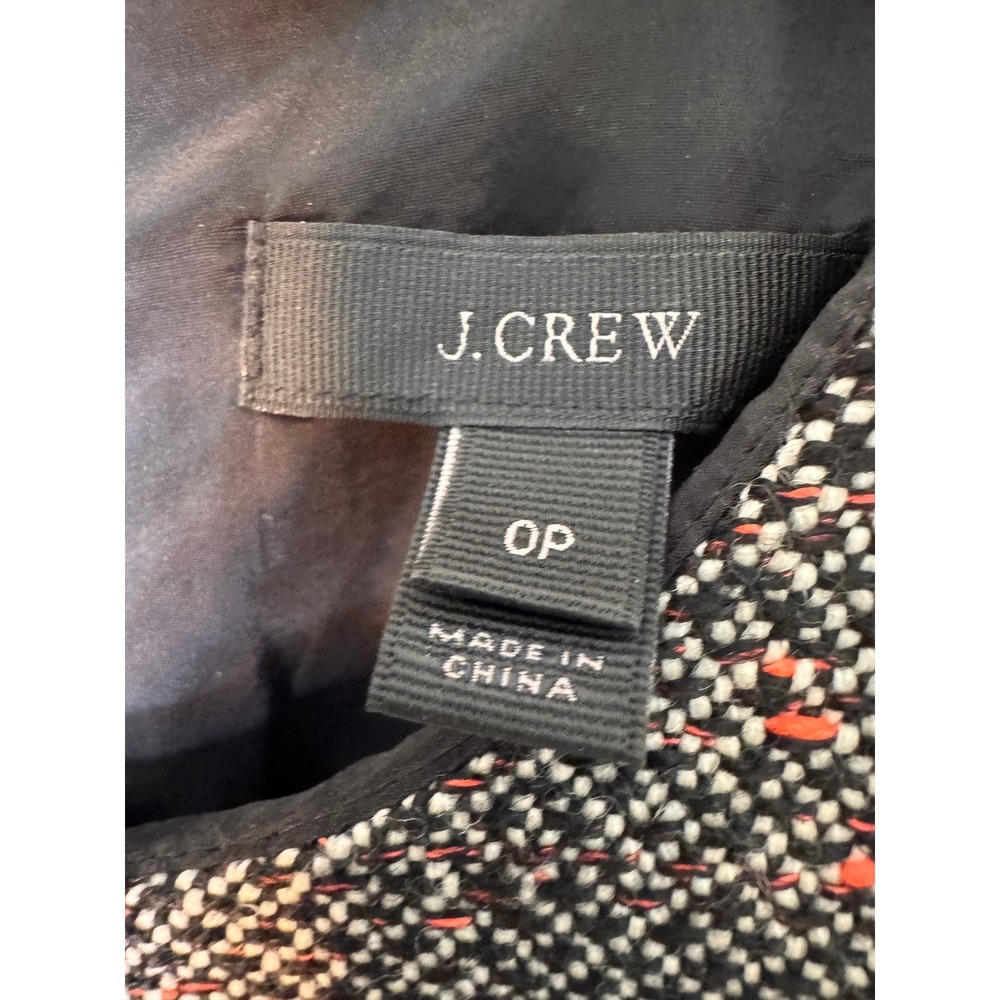J.Crew Women 0P Petite Tweed Sheath Dress 3/4 Sleeve Wool Blend Pink Black White - Picture 2 of 9